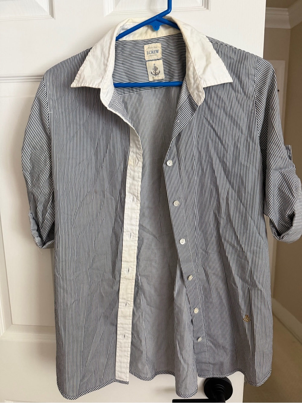 Two Button-down Pinstriped Shirts from J Crew (Vintage circa 2010)